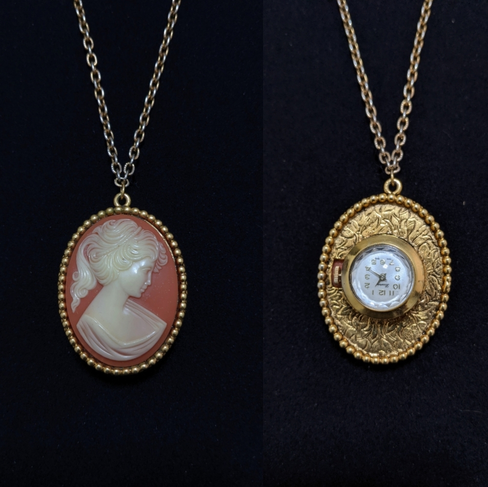Cameo/Watch Reversible Steampunk  Victorian Necklace